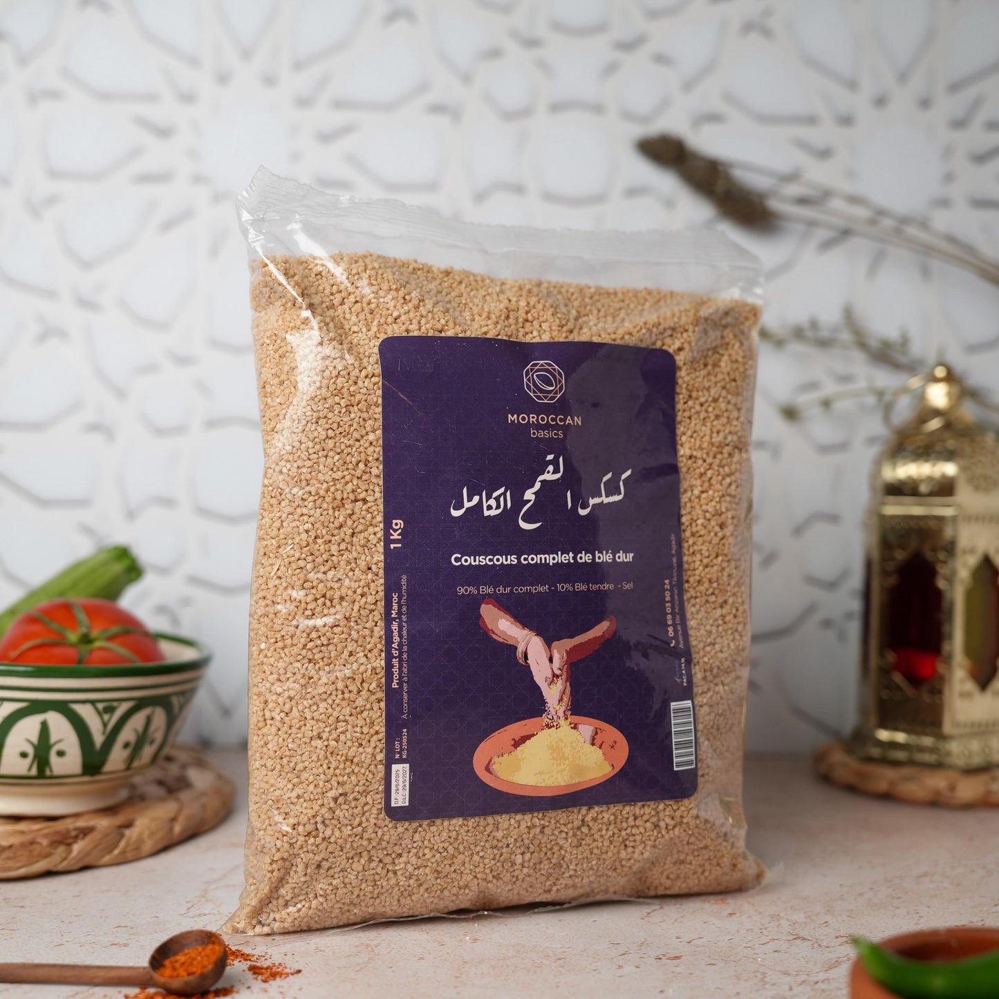 Couscous complet de blé dur (القمح الكامل)